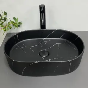 Умывальник (раковина) VBI VERONA 50 BLACK MARMO MATT накладной №2