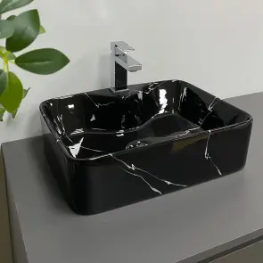 Умивальник (раковина) VBI FORLI BLACK MARMO GLOSSY накладний №3