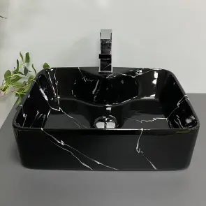 Умивальник (раковина) VBI FORLI BLACK MARMO GLOSSY накладний №5