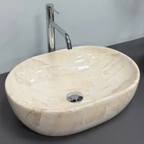 Умывальник (раковина) VBI MODENA S BEIGE STONE GLOSSY накладной №3