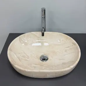 Умывальник (раковина) VBI MODENA S BEIGE STONE GLOSSY накладной №4