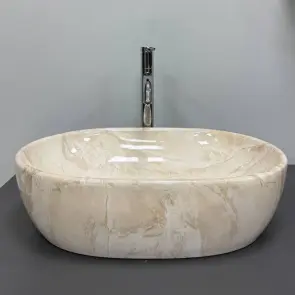 Умывальник (раковина) VBI MODENA S BEIGE STONE GLOSSY накладной №5