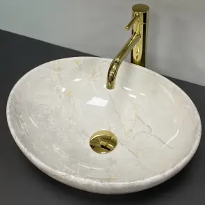 Умивальник (раковина) VBI PARMA LIGHT STONE GLOSSY накладний №5