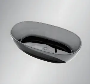 Ванна VBI VESUVIO BLACK 170 x 78 отдельностоящая стеклянная №1