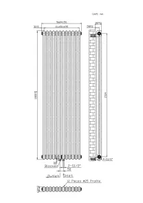 Радиатор Warm Well Column 2 1800x560 цвет необработанного металла Подкл.34 №8