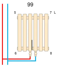 Радиатор Warm Well Column 2 1800x560 (Черный RAL 9005M Подкл.99) №6