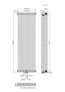 Радиатор Warm Well Column 3 1800x560 (Белый RAL 9016 Подкл.99) №4