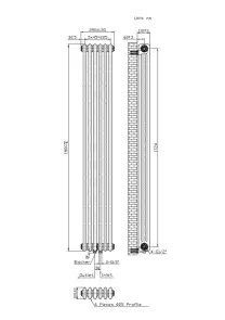 Радіатор Warm Well Column 3 1800x290 (Білий RAL 9016 Підкл.99) №5