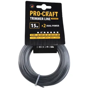 Волосінь з жилою квадрат Procraft 2мм 15м №1