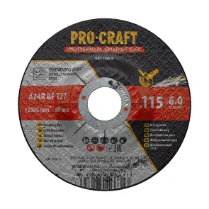 Диск зачисний Procraft GD115x6.0 115 мм 6,0 мм 22,2 мм №1