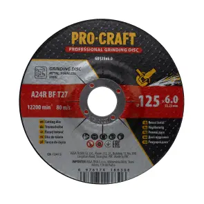 Диск зачисний Procraft GD125x6.0 125 мм 6,0 мм 22,2 мм №1