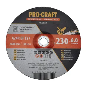 Диск зачисний Procraft GD230x6.0 230 мм 6,0 мм 22,2 мм №1