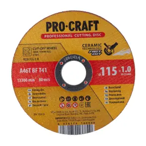 Диск отрезной керамический Procraft YCD115x1.0 115 мм 1,0 мм 22,2 мм №1