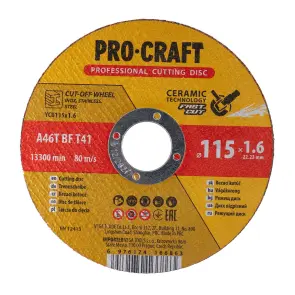 Диск отрезной керамический Procraft YCD115x1.6 115 мм 1.6 мм 22,2 мм №1