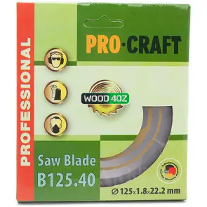 Пиляльний диск Procraft B125.40 40T (по дереву) №1