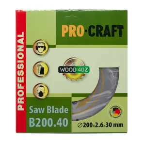 Пильный диск Procraft B200.40 40T (по дереву) №1