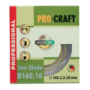 Пиляльний диск Procraft B160.16 16T (по дереву) №1