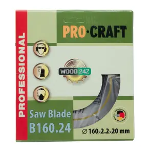 Пиляльний диск Procraft B160.24 24T (по дереву) №1