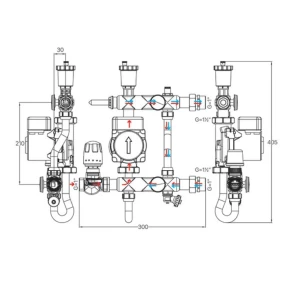 Змішувальний вузол KOER KR.S1021 (з байпасом) 1 "НР SUS304 (KR2955) №4