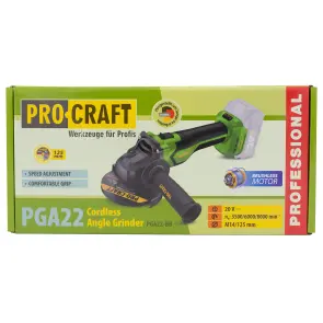 Аккумуляторная болгарка Procraft PGA22 (без акб и зп) №15