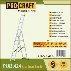 Драбина алюмінієва універсальна Procraft PLA3.424 №7