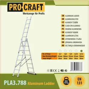 Драбина алюмінієва універсальна Procraft PLA3.788 №6