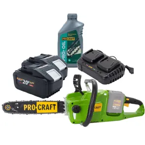 Акумуляторна пила Procraft PCA40/2 + 2 акб 8Аг + ЗП charger20/2 + Олива для ланцюга 1л №1