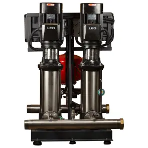 Станція підвищення тиску 380В 2×4.0кВт Hmax 122м Qmax 216.7л/хв 12л + частотне регулювання LEO 3.0 (2LVR10-12-2AVF-4.0-12) №5