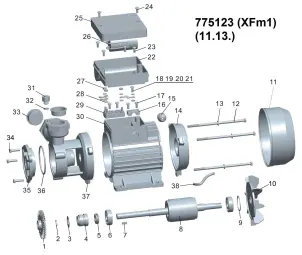 Насос вихровий 0.37кВт Hmax 40м Qmax 40л/хв LEO XFm/1 (775123) №2