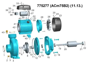 Насос відцентровий 0.75кВт Hmax 14м Qmax 500л/хв 2" LEO 3.0 ACm75B2 (775277) №2
