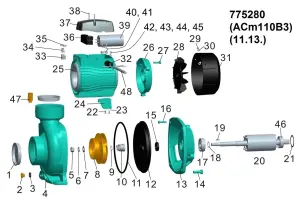 Насос відцентровий 1.1кВт Hmax 12.5м Qmax 900л/хв 3" LEO 3.0 (775280) №2