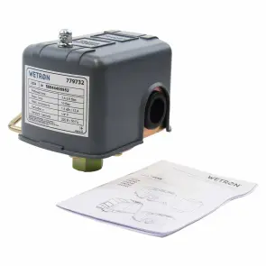 Реле тиску сухого ходу 1.5кВт 1.4-2.8 бар прямокут (гайка) WETRON (779732) №4