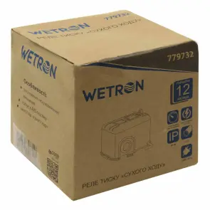 Реле тиску сухого ходу 1.5кВт 1.4-2.8 бар прямокут (гайка) WETRON (779732) №29