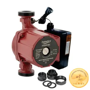 Насос циркуляційний з термодатчиком 100Вт Hmax 6м Qmax 75л/хв Ø1 1/2" 180мм+гайки Ø1" AQUATICA (774032) №10