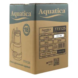 Насос дренажный садовый 0.75кВт Hmax 9.5м Qmax 220л/мин (част. до 5мм) AQUATICA (773125) №8