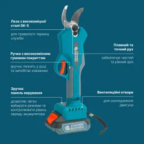Акумуляторний секатор KS CPS20V-32 Case №15