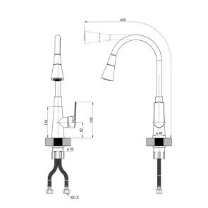 Смеситель для кухни Mixxus Premium Matis 011-T (NUT) Refl.Gray (Цвет хром+силик.вылив серый) (MI8267) №2