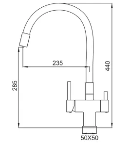 Смеситель для кухни Koer KB-72023-01 с выходом для питьевой воды (KR5008) №4