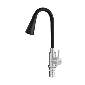 Смеситель для кухни MIXXUS SUS-011-T REFL.BLACK с силиконовым изливом из нерж. стали SUS304, излив черный (MI8226) №4