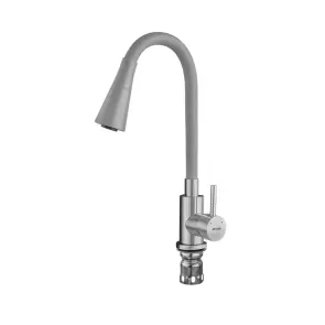 Смеситель для кухни MIXXUS SUS-011-T REFL.GRAY с силиконовым изливом из нерж. стали SUS304, излив серый (MI8227) №5