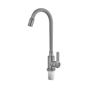 Смеситель для кухни с силиконовым изливом Champion EZA-011 Graphite REFL.Gray из нерж.стали (вылив серый) (CH6566) №3