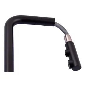 Смеситель кухонный на две воды Zerix LUX-024 Black с выдвижной воронкой (нерж. сталь) (ZX5556) №2