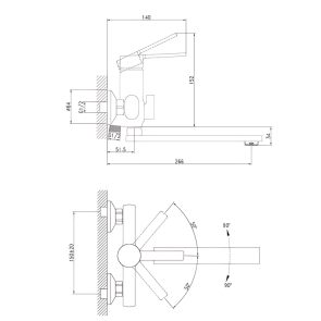 Змішувач для ванни Zerix LOR3-124 (ZX5975) №2