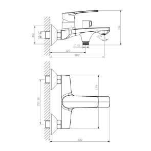 Змішувач для ванни Haiba Troya 009 Euro (HB9661) №2