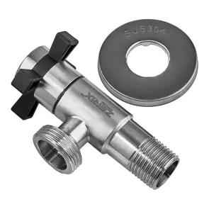 Кран для подключения сантехприборов Zerix VAL-10-1/2x3/4 с нерж.стали SUS304 (ZX5103) №2