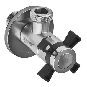 Кран для подключения сантехприборов Zerix VAL-09-1/2x1/2 с нерж.стали SUS304 (ZX5102) №1