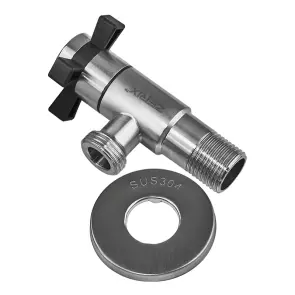 Кран для подключения сантехприборов Zerix VAL-09-1/2x1/2 с нерж.стали SUS304 (ZX5102) №2