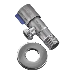 Кран для подключения сантехприборов Mixxus VAL-01-1/2x1/2 с нерж.ст. SUS304 (синий) (MI6117) №1