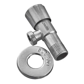 Кран для підключ. сантехприладів Zerix VAL-04-1/2x1/2 з нерж. ст.SUS304 (ZX4800) №1