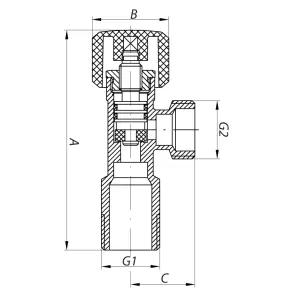 Кран для подкл. сантехприборов Zerix LR70507C (нерж. сталь) синий (LL1497) №2